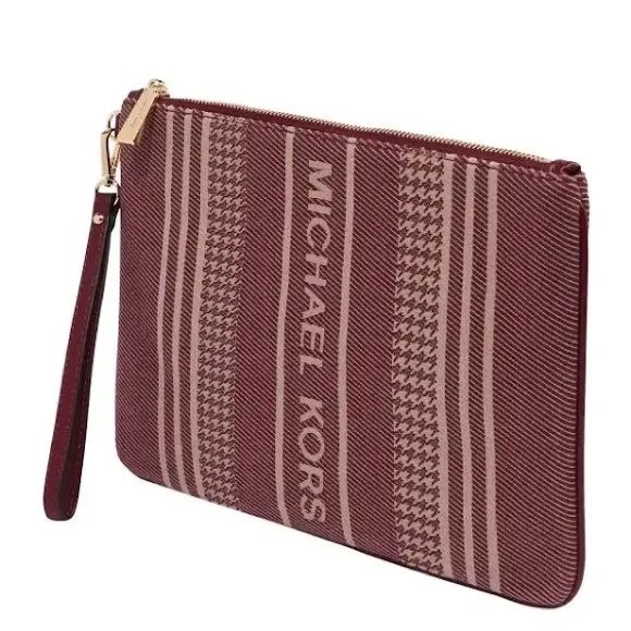 Michael Kors Jet Set Large Zip Pouch Dark Berry Multi - Picture 3 of 7